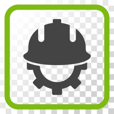 Geliştirme kask vektör simgesi bir çerçeve içinde