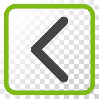 Yön sol vektör simgesi bir çerçeve içinde