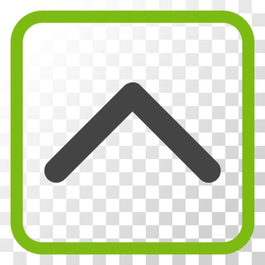 Yön yukarı vektör simgesi bir çerçeve içinde