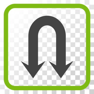 Geri dönmemiz ok vektör simgesi bir çerçeve içinde