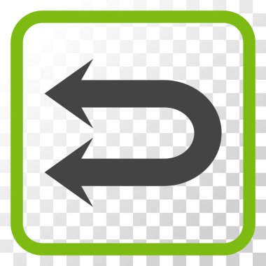 Çift sol ok vektör simgesi bir çerçeve içinde