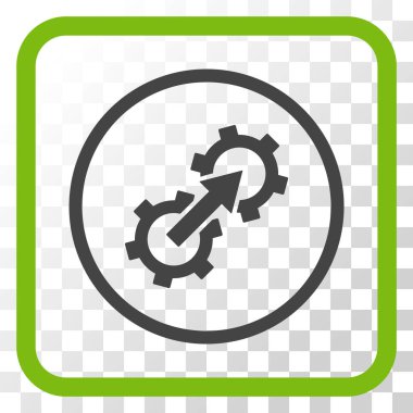 Dişli Tümleştirme vektör simgesi bir çerçeve içinde