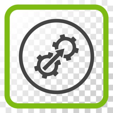 Dişli Tümleştirme vektör simgesi bir çerçeve içinde