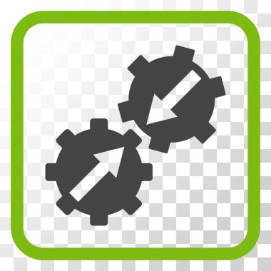 Dişli Tümleştirme vektör simgesi bir çerçeve içinde