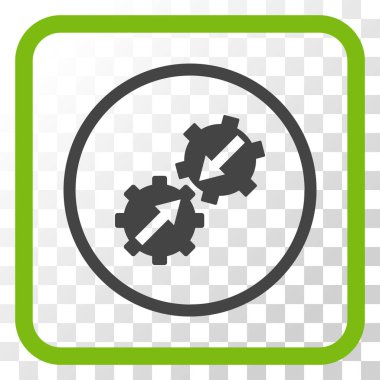 Dişli Tümleştirme vektör simgesi bir çerçeve içinde