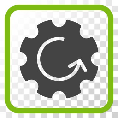 Dişli döndürme vektör simgesi bir çerçeve içinde