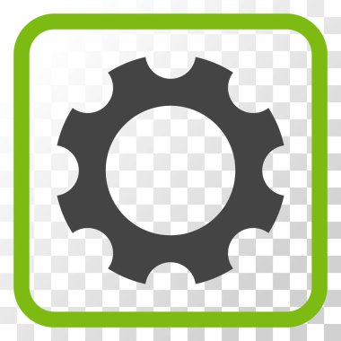 Dişli vektör simgesi bir çerçeve içinde