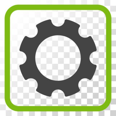 Dişli vektör simgesi bir çerçeve içinde