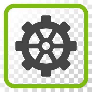 Dişli vektör simgesi bir çerçeve içinde