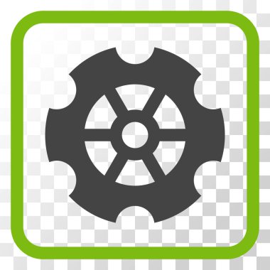 Dişli vektör simgesi bir çerçeve içinde