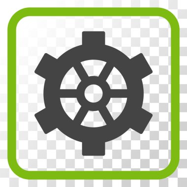 Dişli vektör simgesi bir çerçeve içinde