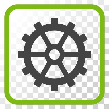 Dişli vektör simgesi bir çerçeve içinde