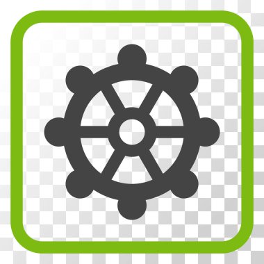 Dişli vektör simgesi bir çerçeve içinde