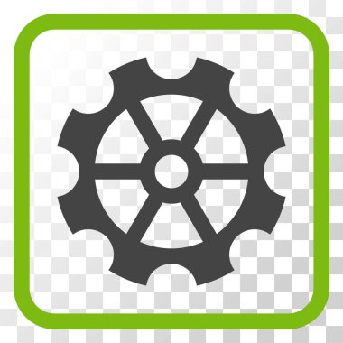 Dişli vektör simgesi bir çerçeve içinde