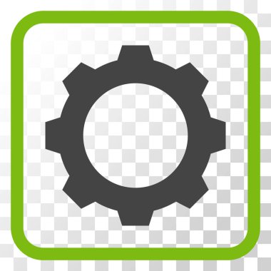 Dişli vektör simgesi bir çerçeve içinde