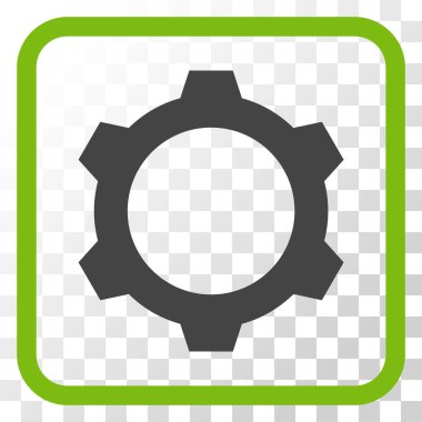 Dişli vektör simgesi bir çerçeve içinde