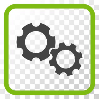 Gears'ı vektör simgesi bir çerçeve içinde