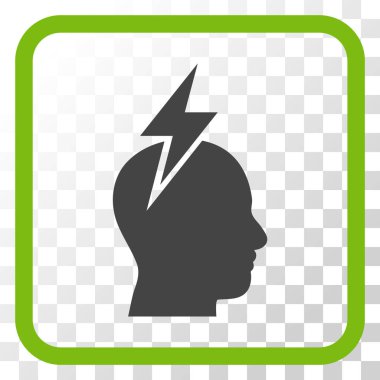 Baş ağrısı vektör simgesi bir çerçeve içinde