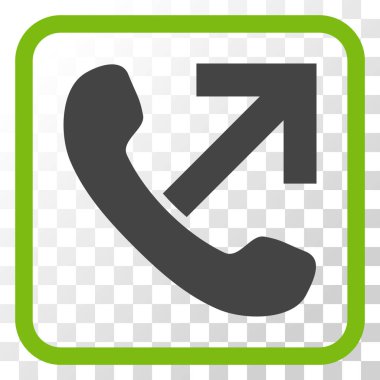 Giden arama vektör simgesi bir çerçeve içinde