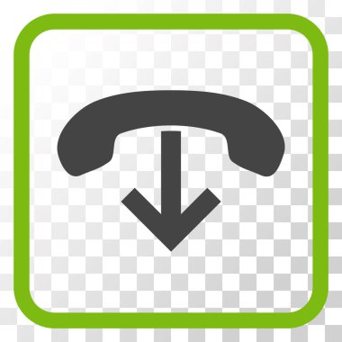 Vektör simgesi bir çerçeve içinde telefon asmak