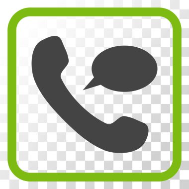 Telefon iletisi vektör simgesi bir çerçeve içinde