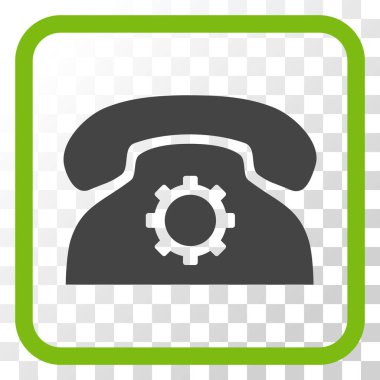 Telefon ayarları vektör simgesi bir çerçeve içinde