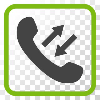 Vektör simgesi bir çerçevede konuşurken telefon