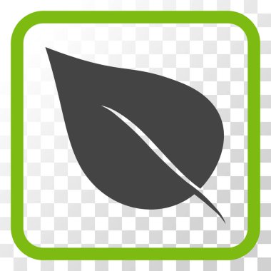 Bitki yaprak vektör simgesi bir çerçeve içinde