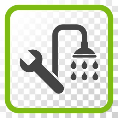 Sıhhi tesisat vektör simgesi bir çerçeve içinde