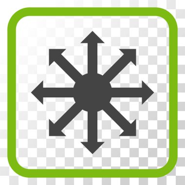 Radyal oklar bir çerçeve içinde simge vektör