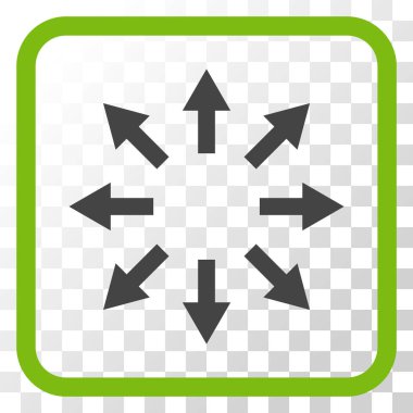 Radyal oklar bir çerçeve içinde simge vektör