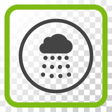 Yağmur bulutu vektör simgesi bir çerçeve içinde