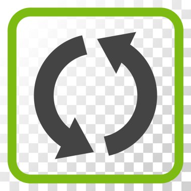 Geri dönüşüm vektör simgesi bir çerçeve içinde