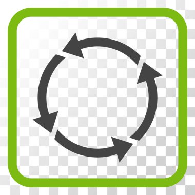 Geri dönüşüm vektör simgesi bir çerçeve içinde