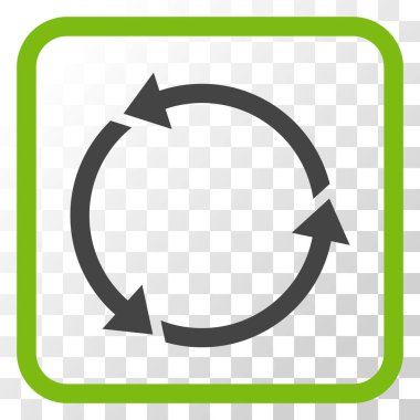 Geri dönüşüm vektör simgesi bir çerçeve içinde