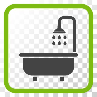 Duş Banyo vektör simgesi bir çerçeve içinde