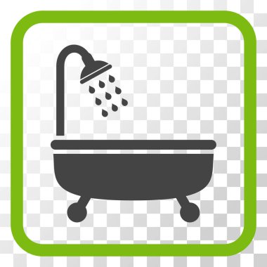 Duş Banyo vektör simgesi bir çerçeve içinde