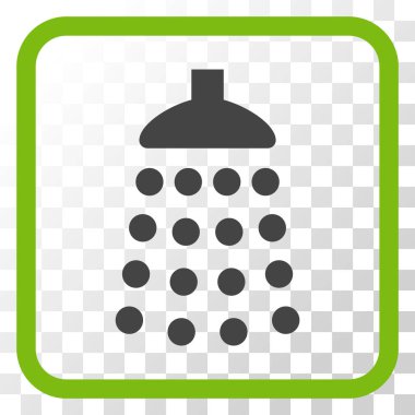 Duş vektör simgesi bir çerçeve içinde