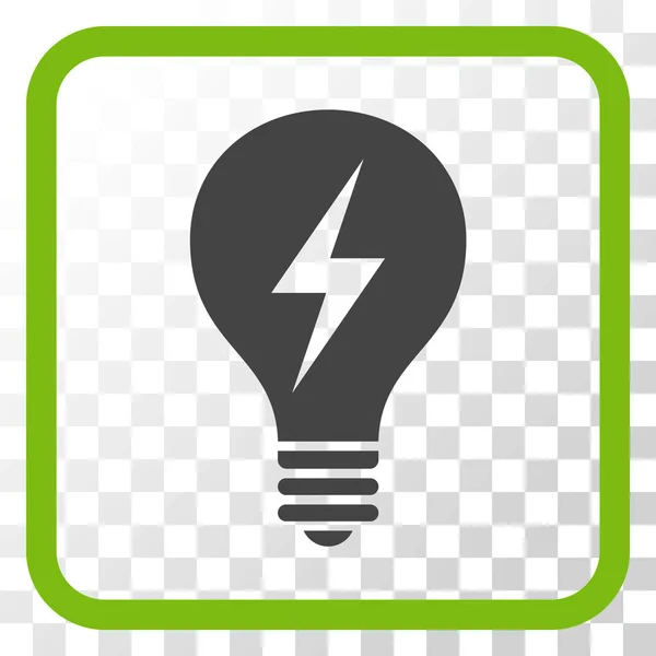 Electric Bulb Vector Icon In a Frame — Stock Vector