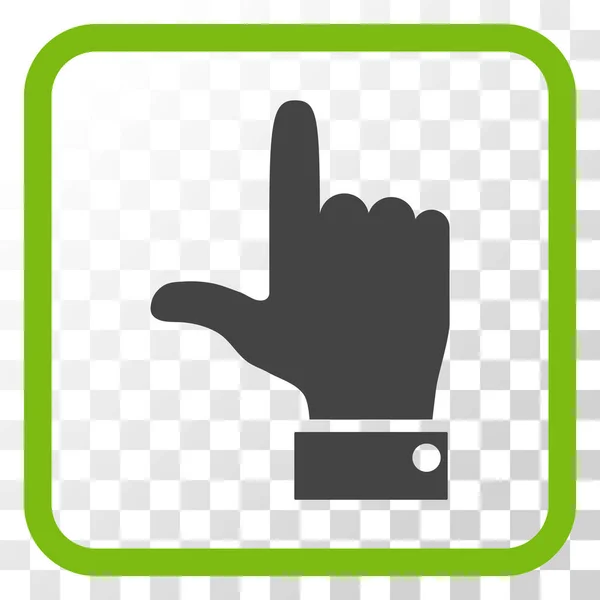 Hand Pointer Up Vector Icon In a Frame — Stock Vector