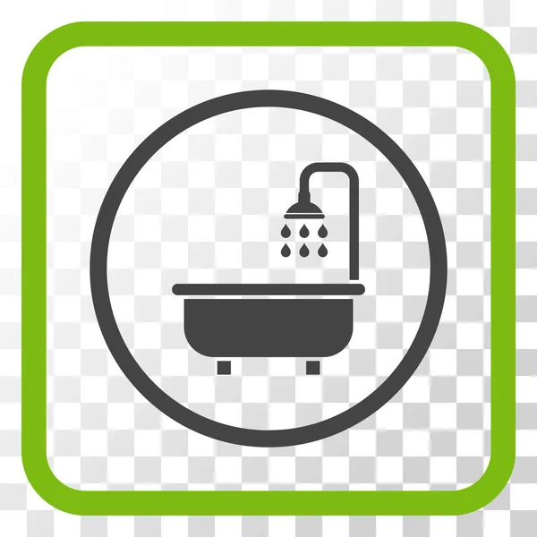 Shower Bath Vector Icon In a Frame — Stock Vector