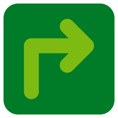 Vektör simge düz kare sağa dönün