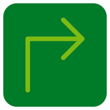 Vektör simge düz kare sağa dönün