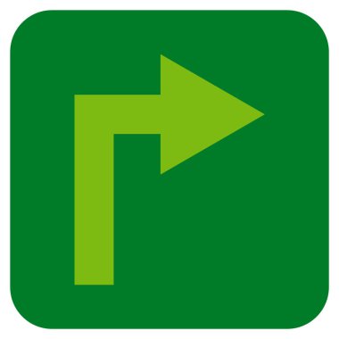 Vektör simge düz kare sağa dönün