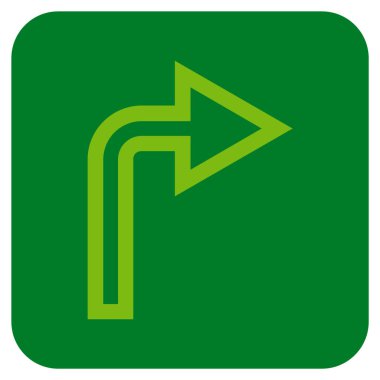 Vektör simge düz kare sağa dönün