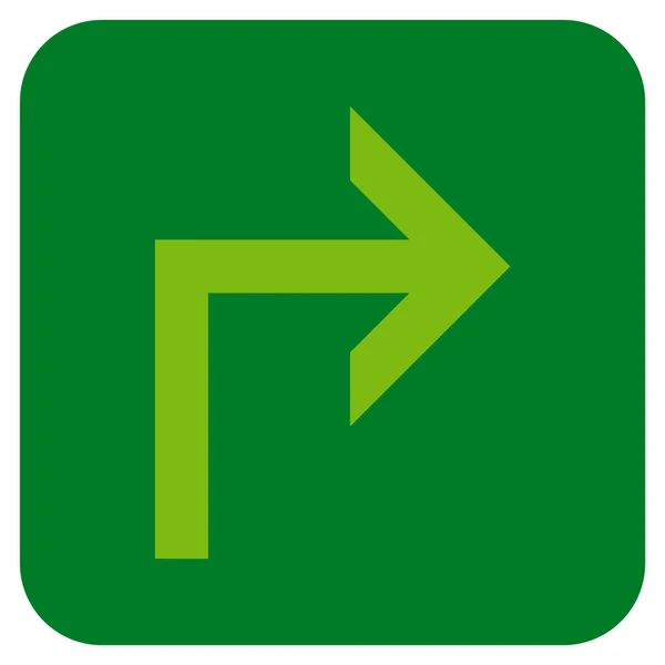 Turn Right Flat Squared Vector Icon — Stock Vector