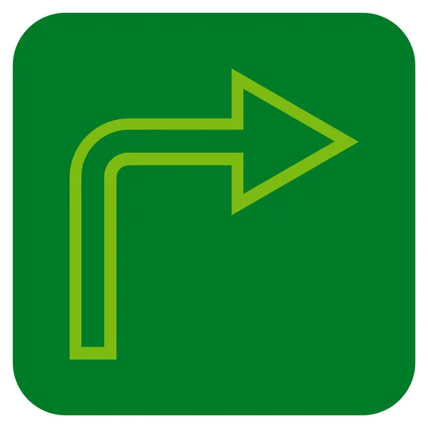 Rechts abbiegen flache quadratische Vektorsymbol — Stockvektor