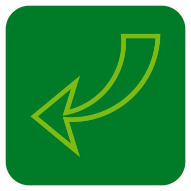 Düz kare vektör simgesi geri al