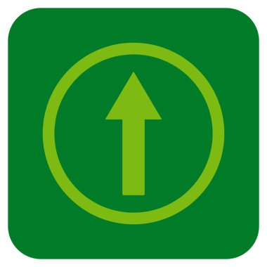 Yukarı yönlü ok düz kare vektör simgesi