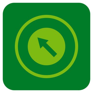 Yuvarlak yukarı sağdan sola ok düz kare vektör simgesi